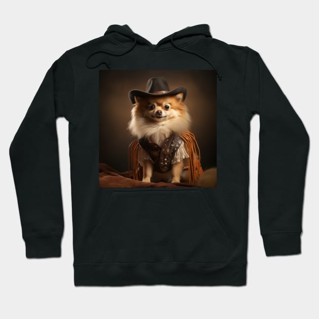 Cowboy Dog - Pomeranian Hoodie by Merchgard